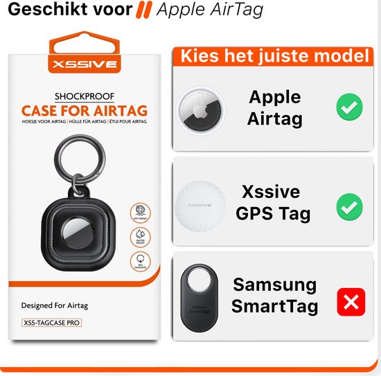 Case voor AirTag - Zwart