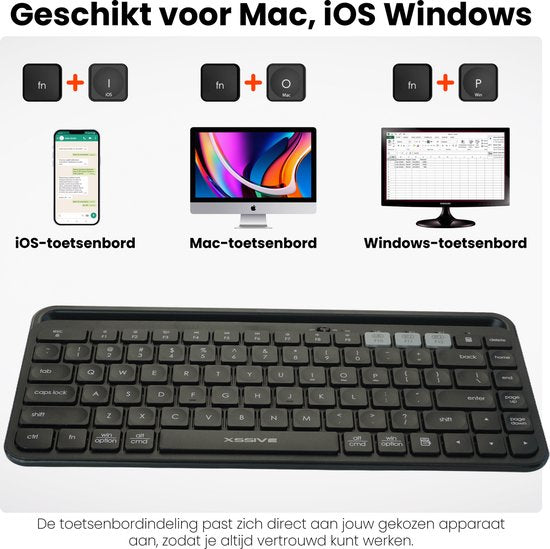 Bluetooth Draadloos Toetsenbord QWERTY