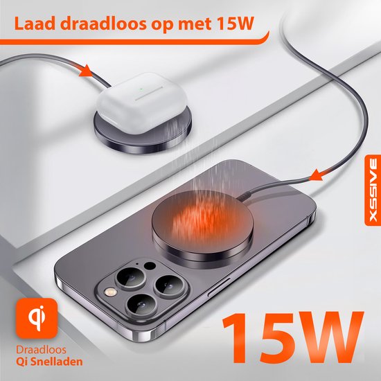 15W Draadloze Magsafe Lader - Zwart