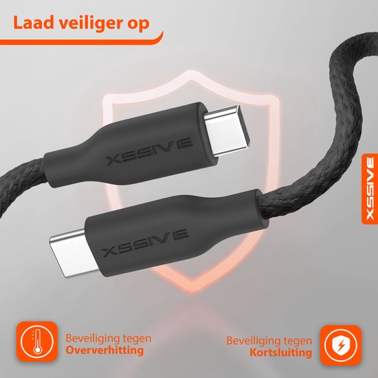 USB-C naar USB-C 1m - Zwart