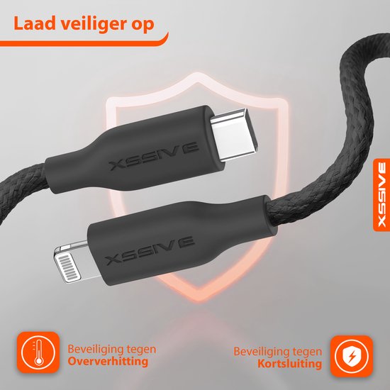 USB-C naar Lightning 1m - Zwart